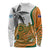 Custom Fiji And Australia Rugby Long Sleeve Shirt Fijian Palm Tree Mix Aussie Kangaroo