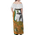 Custom Fiji And Australia Rugby Off Shoulder Maxi Dress Fijian Palm Tree Mix Aussie Kangaroo