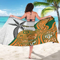 Custom Fiji And Australia Rugby Sarong Fijian Palm Tree Mix Aussie Kangaroo