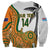 Custom Fiji And Australia Rugby Sweatshirt Fijian Palm Tree Mix Aussie Kangaroo