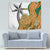 Custom Fiji And Australia Rugby Tapestry Fijian Palm Tree Mix Aussie Kangaroo