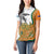 Custom Fiji And Australia Rugby Women Polo Shirt Fijian Palm Tree Mix Aussie Kangaroo