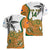 Custom Fiji And Australia Rugby Women V-Neck T-Shirt Fijian Palm Tree Mix Aussie Kangaroo