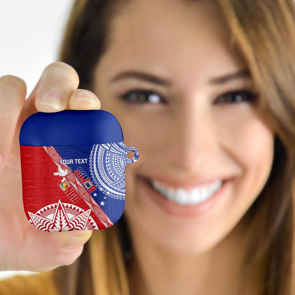 Tonga and Samoa Rugby Custom AirPods Case Ikale Tahi Manu Samoa Together LT14 Red - Polynesian Pride