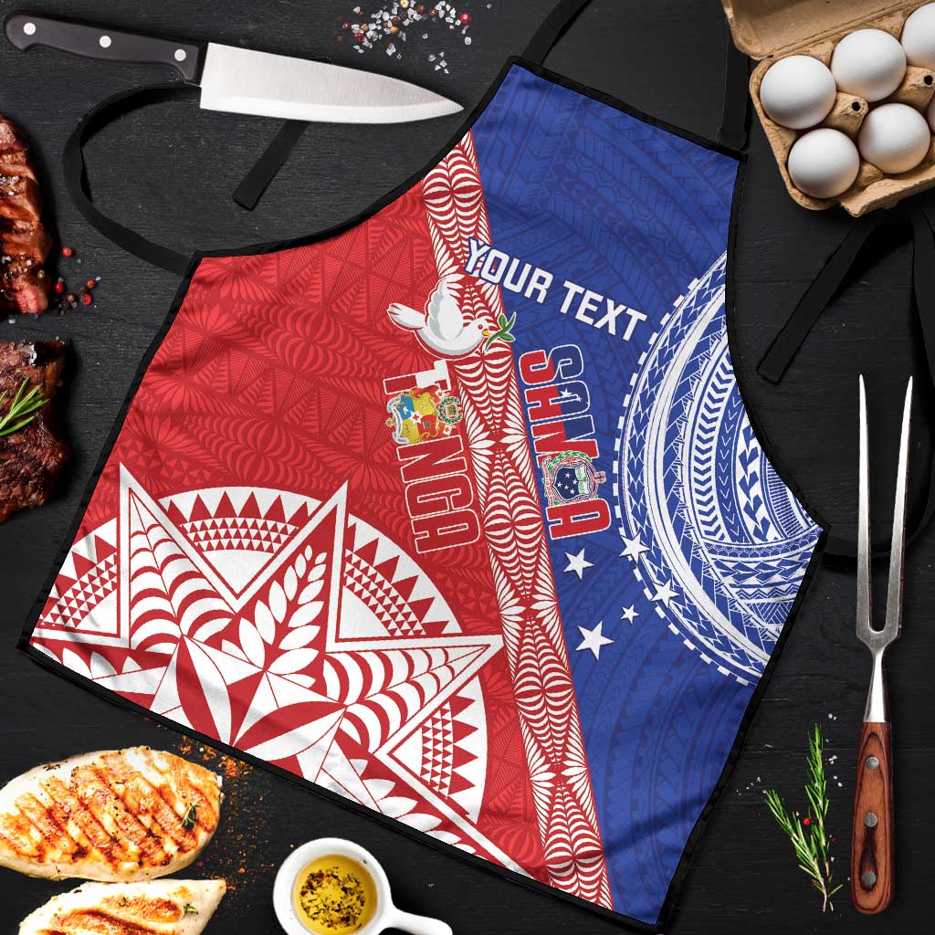 Tonga and Samoa Rugby Custom Apron Ikale Tahi Manu Samoa Together LT14 Red - Polynesian Pride