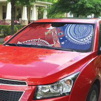 Tonga and Samoa Rugby Custom Auto Sun Shade Ikale Tahi Manu Samoa Together - Polynesian Pride
