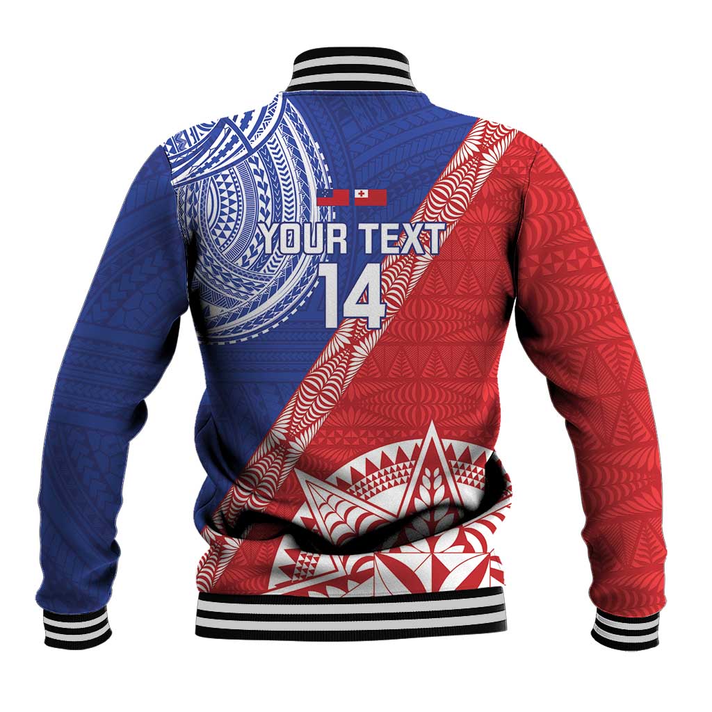 Tonga and Samoa Rugby Custom Baseball Jacket Ikale Tahi Manu Samoa Together LT14 - Polynesian Pride
