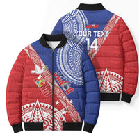 Tonga and Samoa Rugby Custom Bomber Puffer Jacket Ikale Tahi Manu Samoa Together LT14 - Polynesian Pride