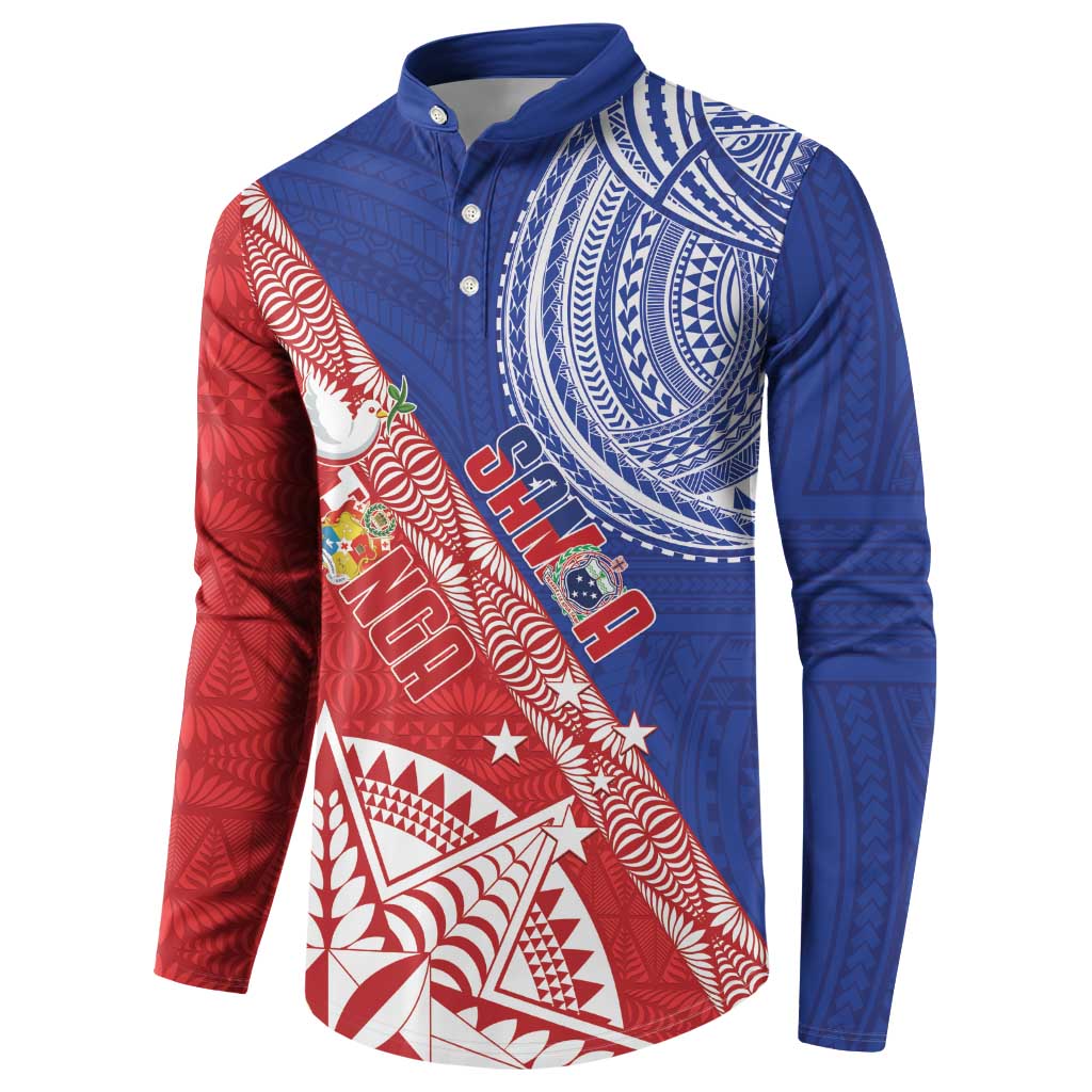 Tonga and Samoa Rugby Custom Button Sweatshirt Ikale Tahi Manu Samoa Together LT14 - Polynesian Pride