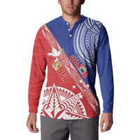 Tonga and Samoa Rugby Custom Button Sweatshirt Ikale Tahi Manu Samoa Together LT14 - Polynesian Pride