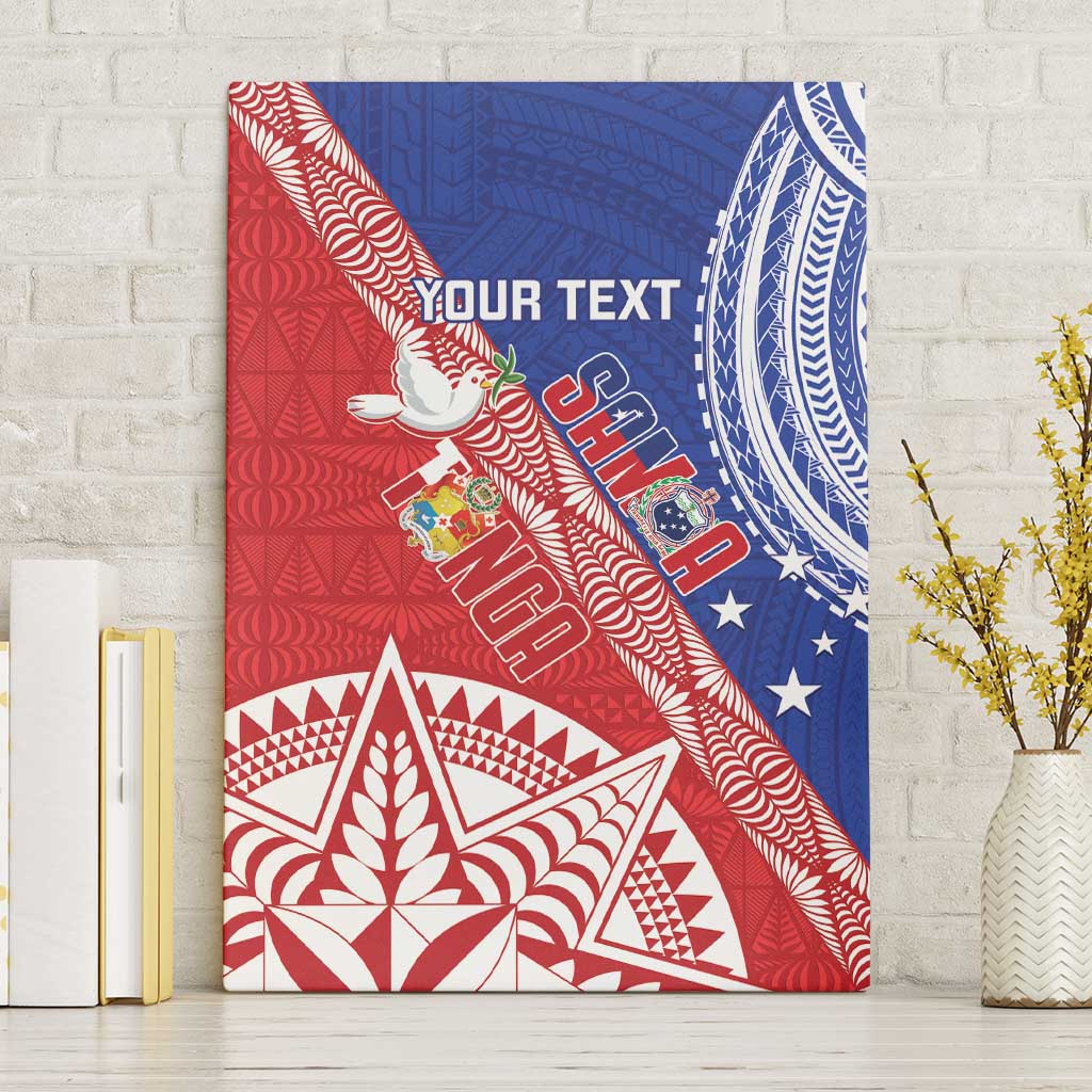 Tonga and Samoa Rugby Custom Canvas Wall Art Ikale Tahi Manu Samoa Together LT14 Without Frame Red - Polynesian Pride