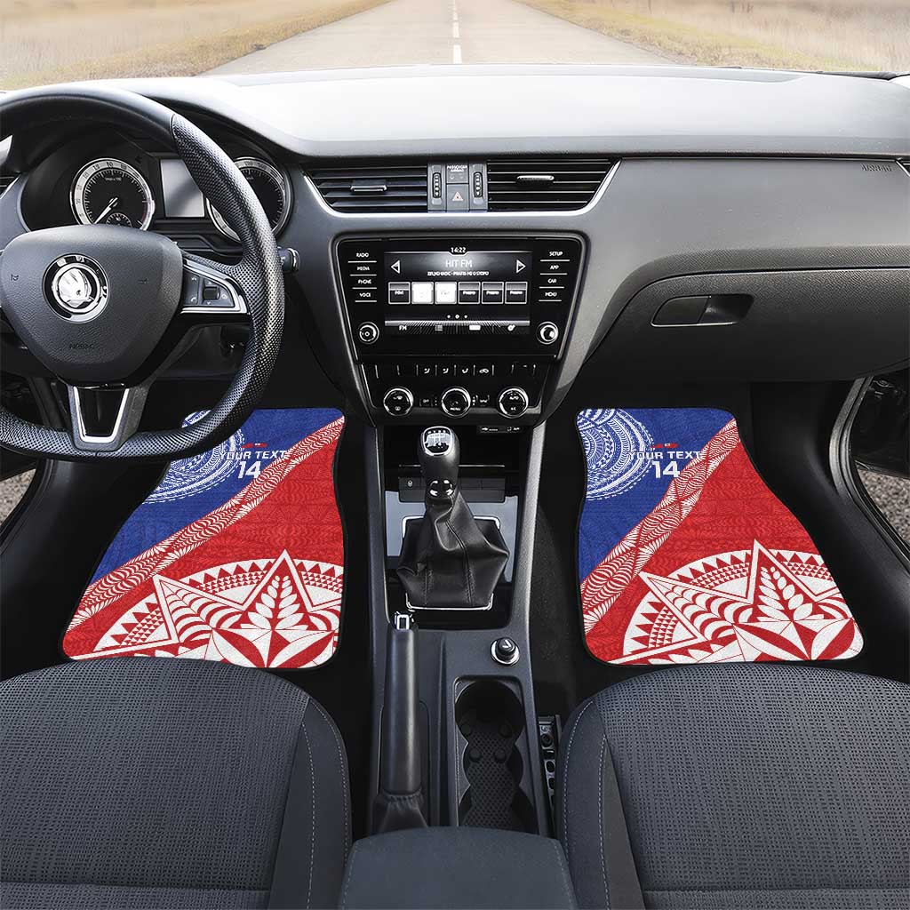 Tonga and Samoa Rugby Custom Car Mats Ikale Tahi Manu Samoa Together LT14 Set 2pcs - Front Red - Polynesian Pride