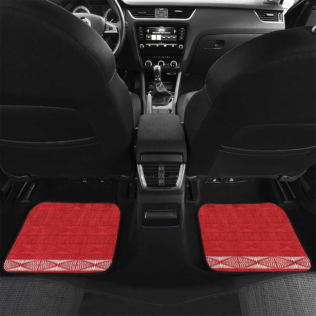 Tonga and Samoa Rugby Custom Car Mats Ikale Tahi Manu Samoa Together LT14 Set 2pcs - Back Red - Polynesian Pride