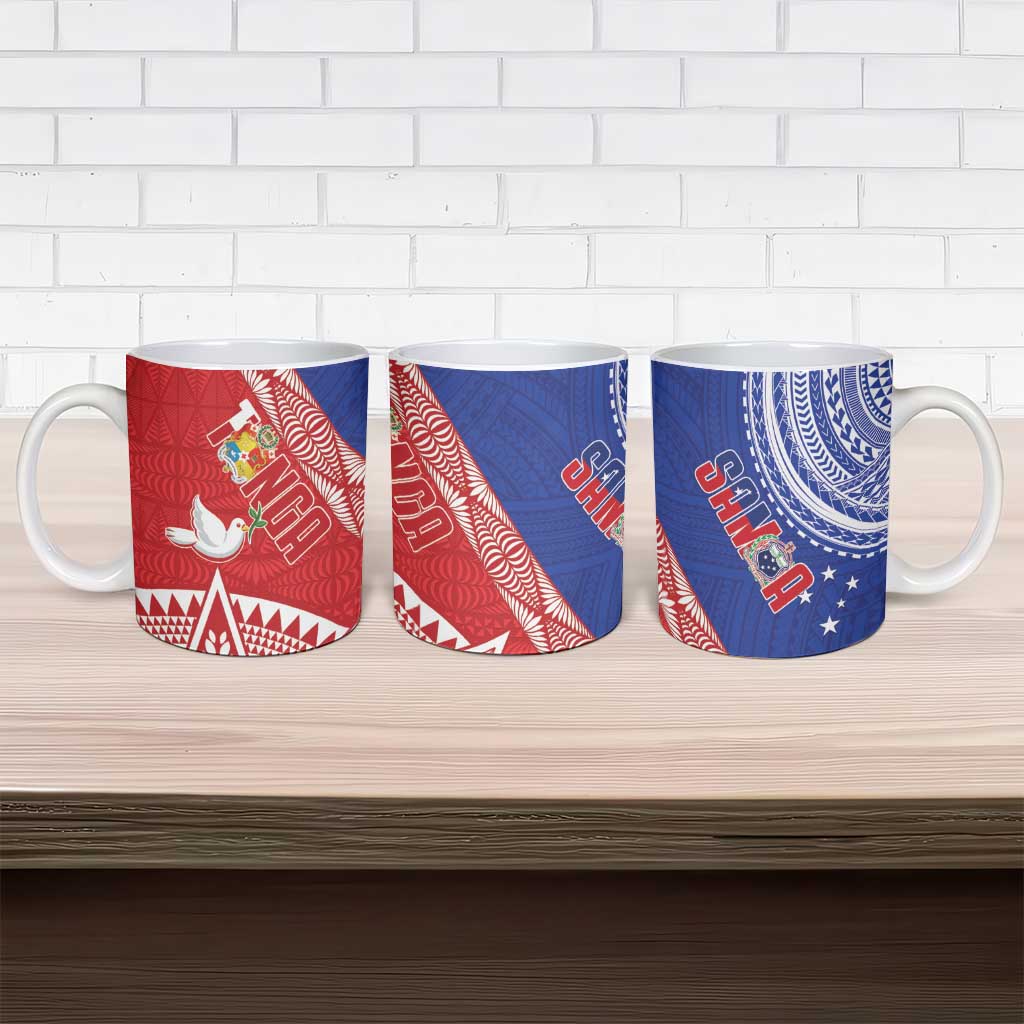 Tonga and Samoa Rugby Ceramic Mug Ikale Tahi Manu Samoa Together LT14 - Polynesian Pride