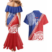 Tonga and Samoa Rugby Custom Couples Matching Mermaid Dress and Hawaiian Shirt Ikale Tahi Manu Samoa Together - Polynesian Pride