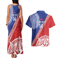 Tonga and Samoa Rugby Custom Couples Matching Tank Maxi Dress and Hawaiian Shirt Ikale Tahi Manu Samoa Together - Polynesian Pride