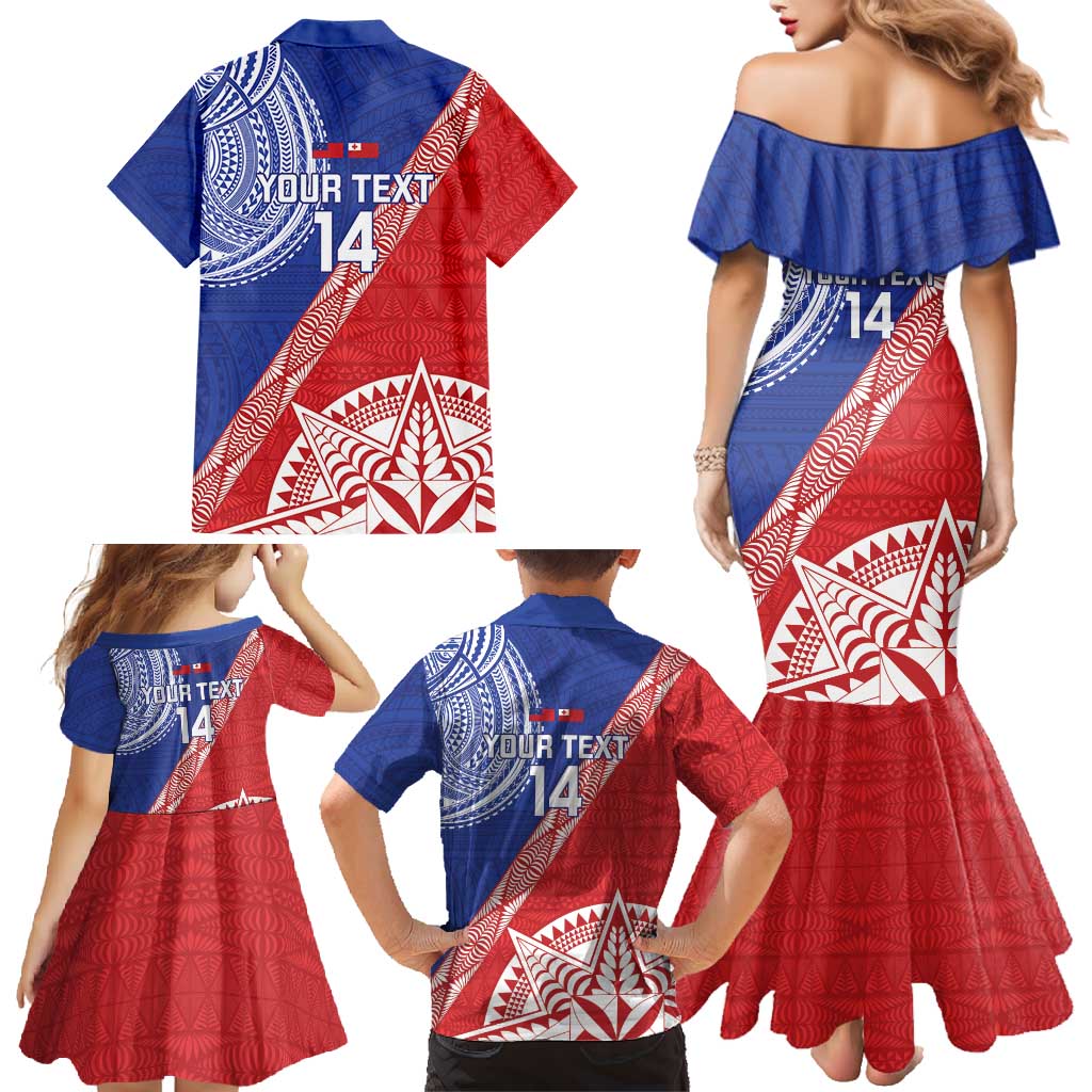 Tonga and Samoa Rugby Custom Family Matching Mermaid Dress and Hawaiian Shirt Ikale Tahi Manu Samoa Together - Polynesian Pride
