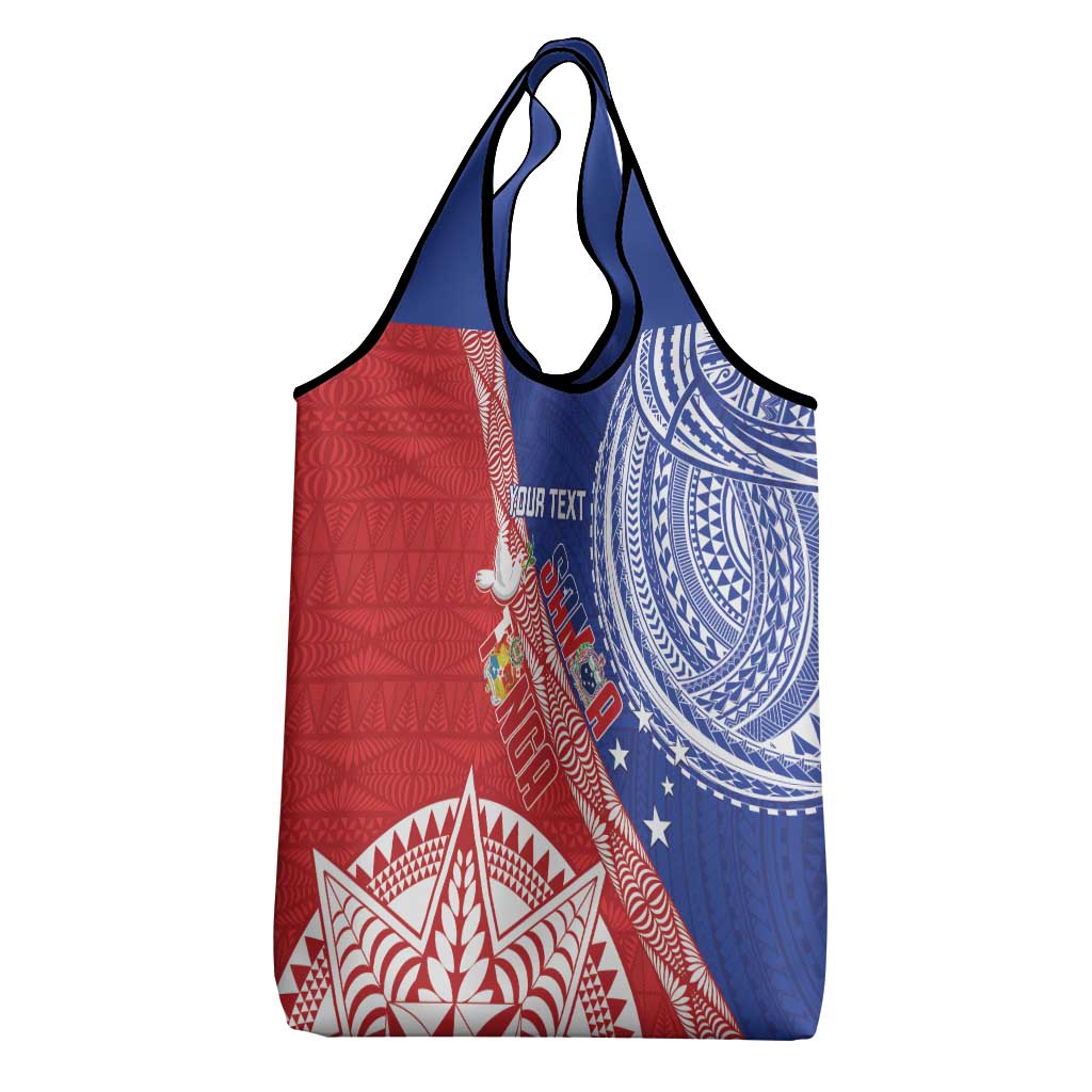 Tonga and Samoa Rugby Custom Grocery Bag Ikale Tahi Manu Samoa Together - Polynesian Pride