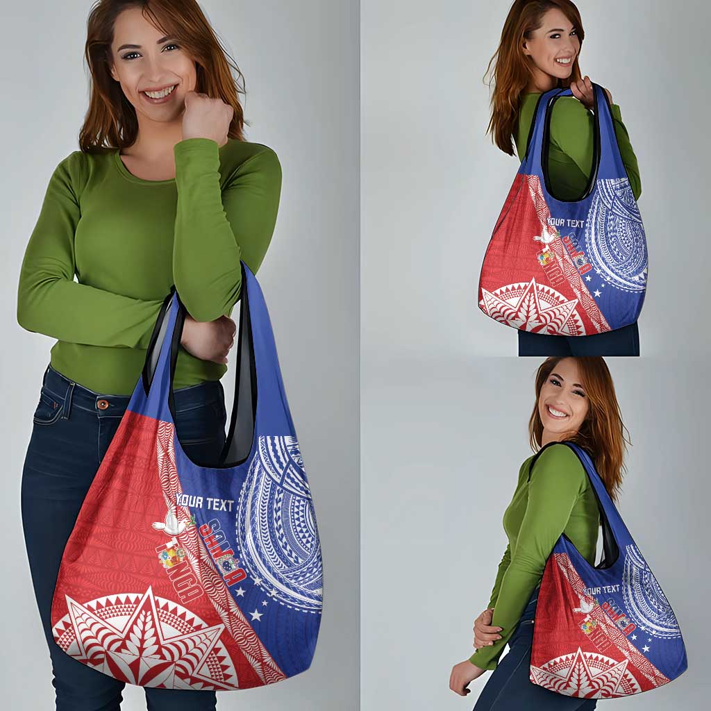 Tonga and Samoa Rugby Custom Grocery Bag Ikale Tahi Manu Samoa Together - Polynesian Pride