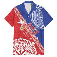 Tonga and Samoa Rugby Custom Hawaiian Shirt Ikale Tahi Manu Samoa Together LT14 Red - Polynesian Pride