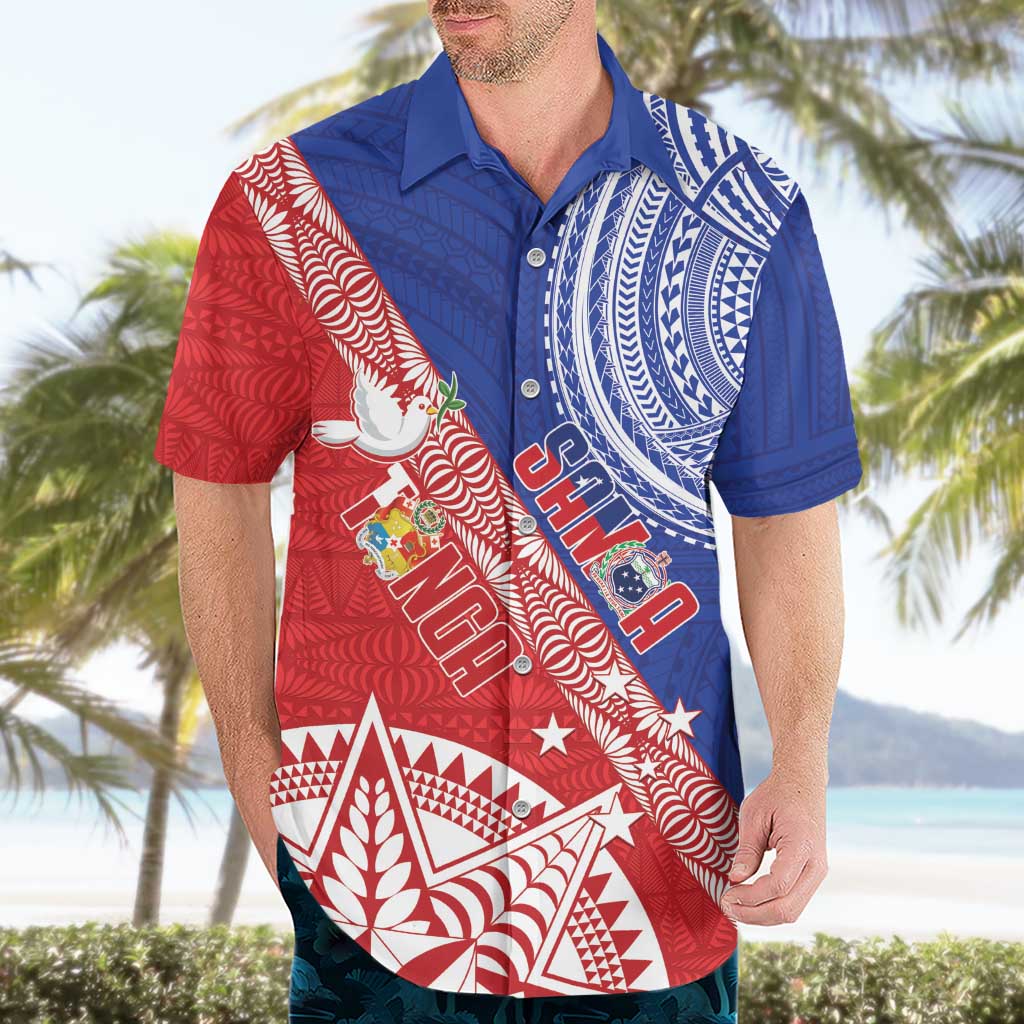 Tonga and Samoa Rugby Custom Hawaiian Shirt Ikale Tahi Manu Samoa Together LT14 - Polynesian Pride