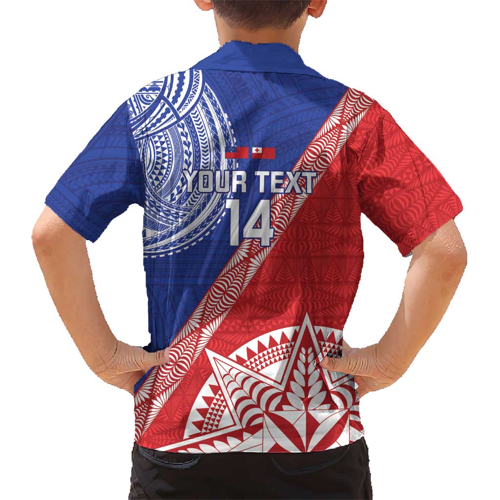 Tonga and Samoa Rugby Custom Kid Hawaiian Shirt Ikale Tahi Manu Samoa Together - Polynesian Pride