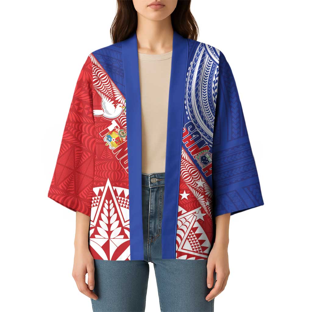 Tonga and Samoa Rugby Custom Kimono Ikale Tahi Manu Samoa Together - Polynesian Pride