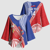 Tonga and Samoa Rugby Custom Kimono Sleeve Blouse Ikale Tahi Manu Samoa Together LT14 - Polynesian Pride