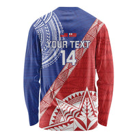 Tonga and Samoa Rugby Custom Long Sleeve Shirt Ikale Tahi Manu Samoa Together LT14 - Polynesian Pride