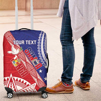 Tonga and Samoa Rugby Custom Luggage Cover Ikale Tahi Manu Samoa Together LT14 Red - Polynesian Pride