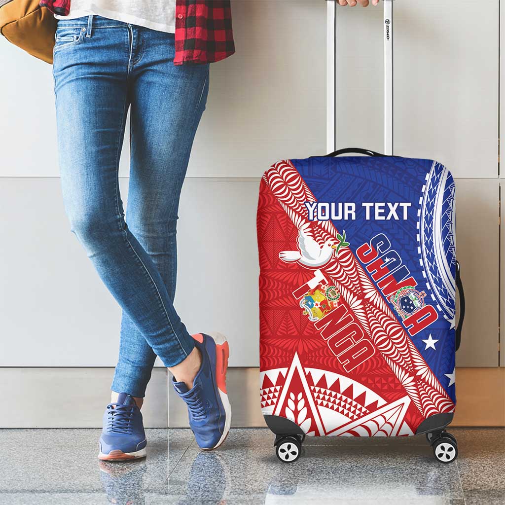 Tonga and Samoa Rugby Custom Luggage Cover Ikale Tahi Manu Samoa Together LT14 - Polynesian Pride