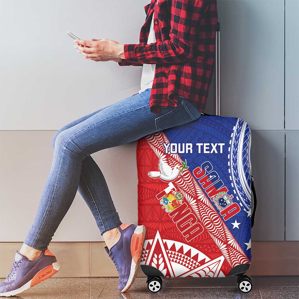 Tonga and Samoa Rugby Custom Luggage Cover Ikale Tahi Manu Samoa Together LT14 - Polynesian Pride