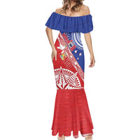 Tonga and Samoa Rugby Custom Mermaid Dress Ikale Tahi Manu Samoa Together - Polynesian Pride