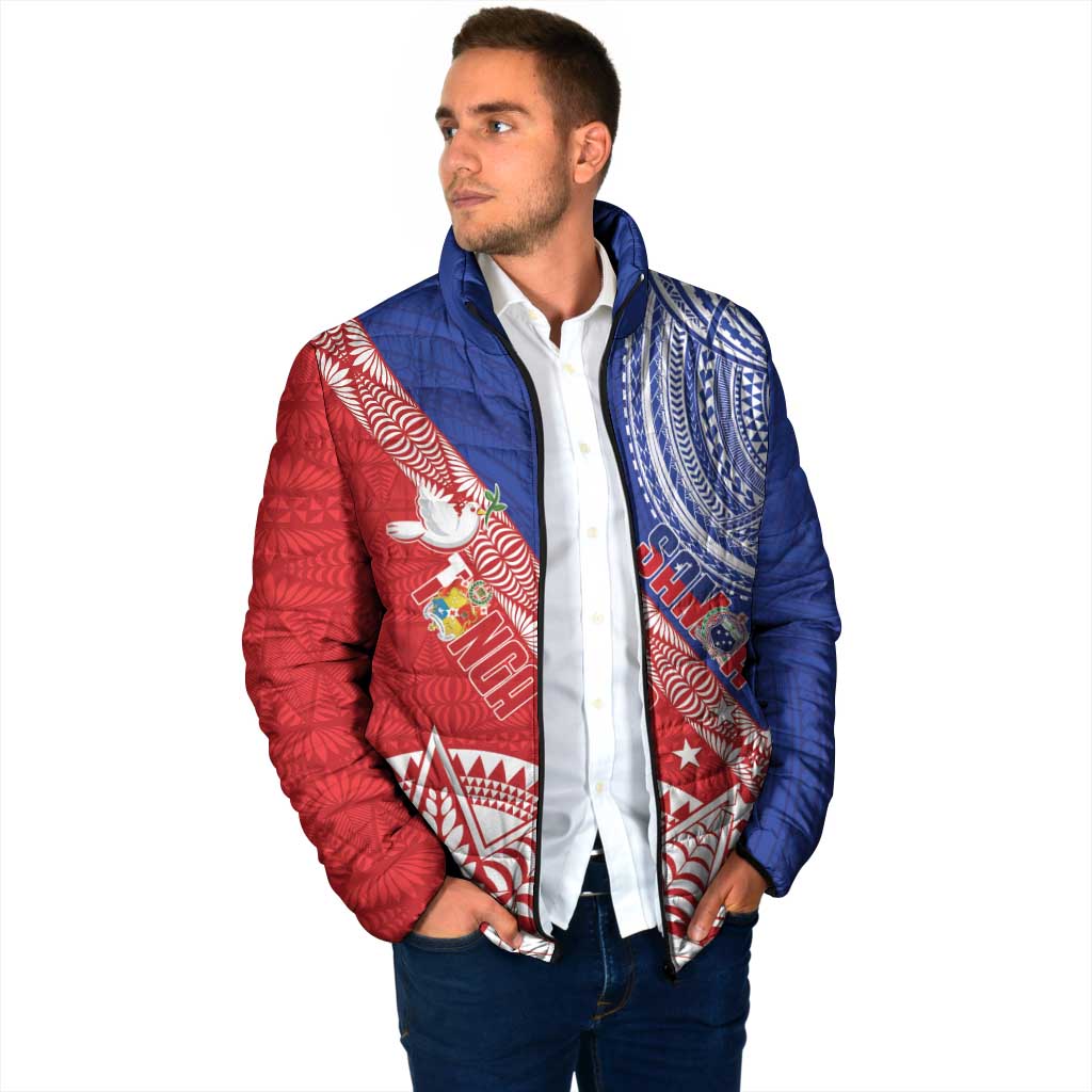 Tonga and Samoa Rugby Custom Padded Jacket Ikale Tahi Manu Samoa Together LT14 - Polynesian Pride