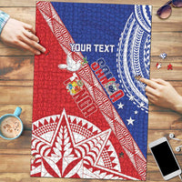 Tonga and Samoa Rugby Custom Puzzle Ikale Tahi Manu Samoa Together LT14 Red - Polynesian Pride
