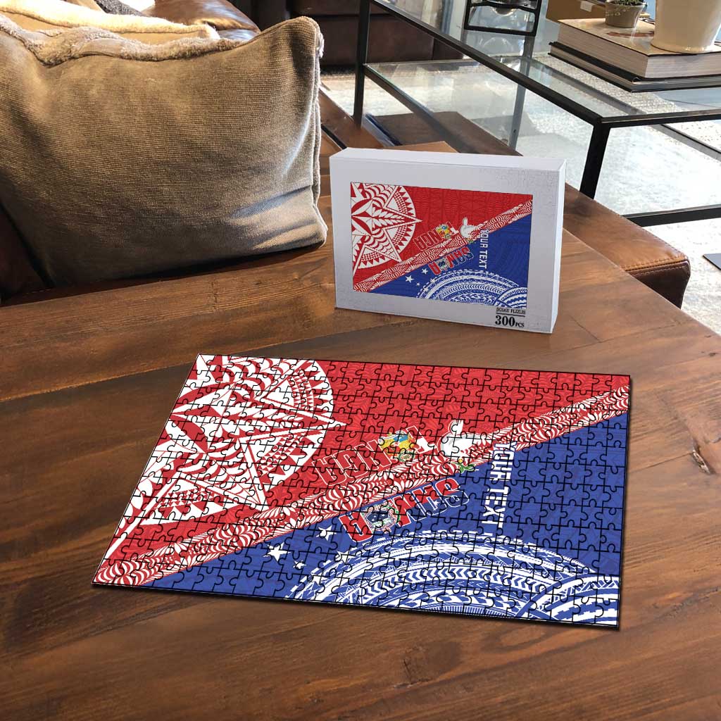 Tonga and Samoa Rugby Custom Puzzle Ikale Tahi Manu Samoa Together LT14 - Polynesian Pride