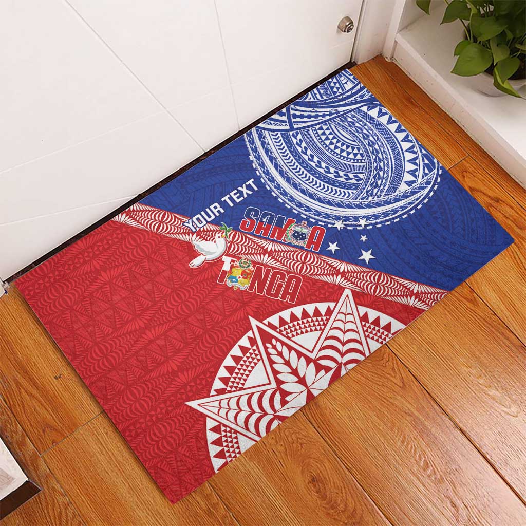 Tonga and Samoa Rugby Custom Rubber Doormat Ikale Tahi Manu Samoa Together LT14 - Polynesian Pride