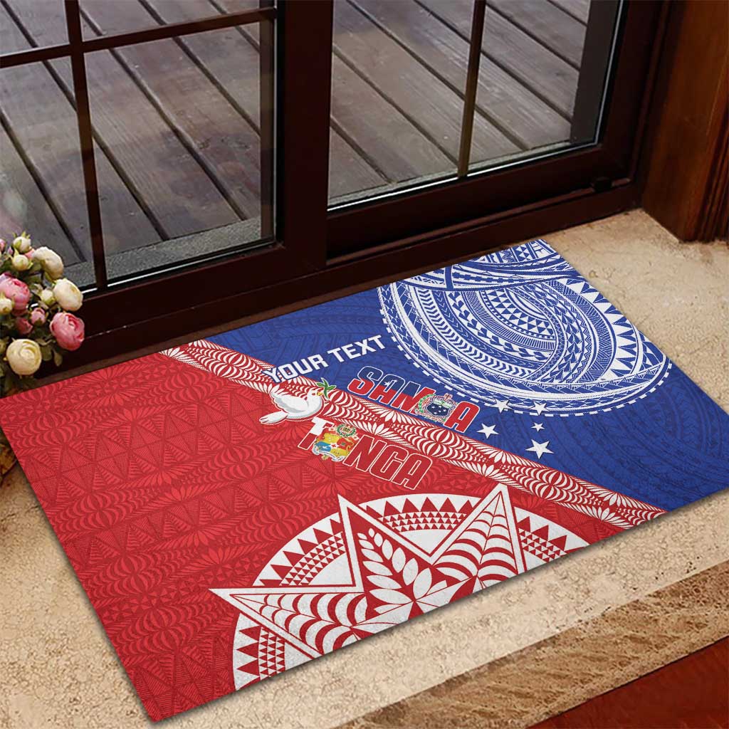 Tonga and Samoa Rugby Custom Rubber Doormat Ikale Tahi Manu Samoa Together LT14 - Polynesian Pride