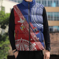 Tonga and Samoa Rugby Custom Sleeveless Puffer Jacket Ikale Tahi Manu Samoa Together LT14 - Polynesian Pride