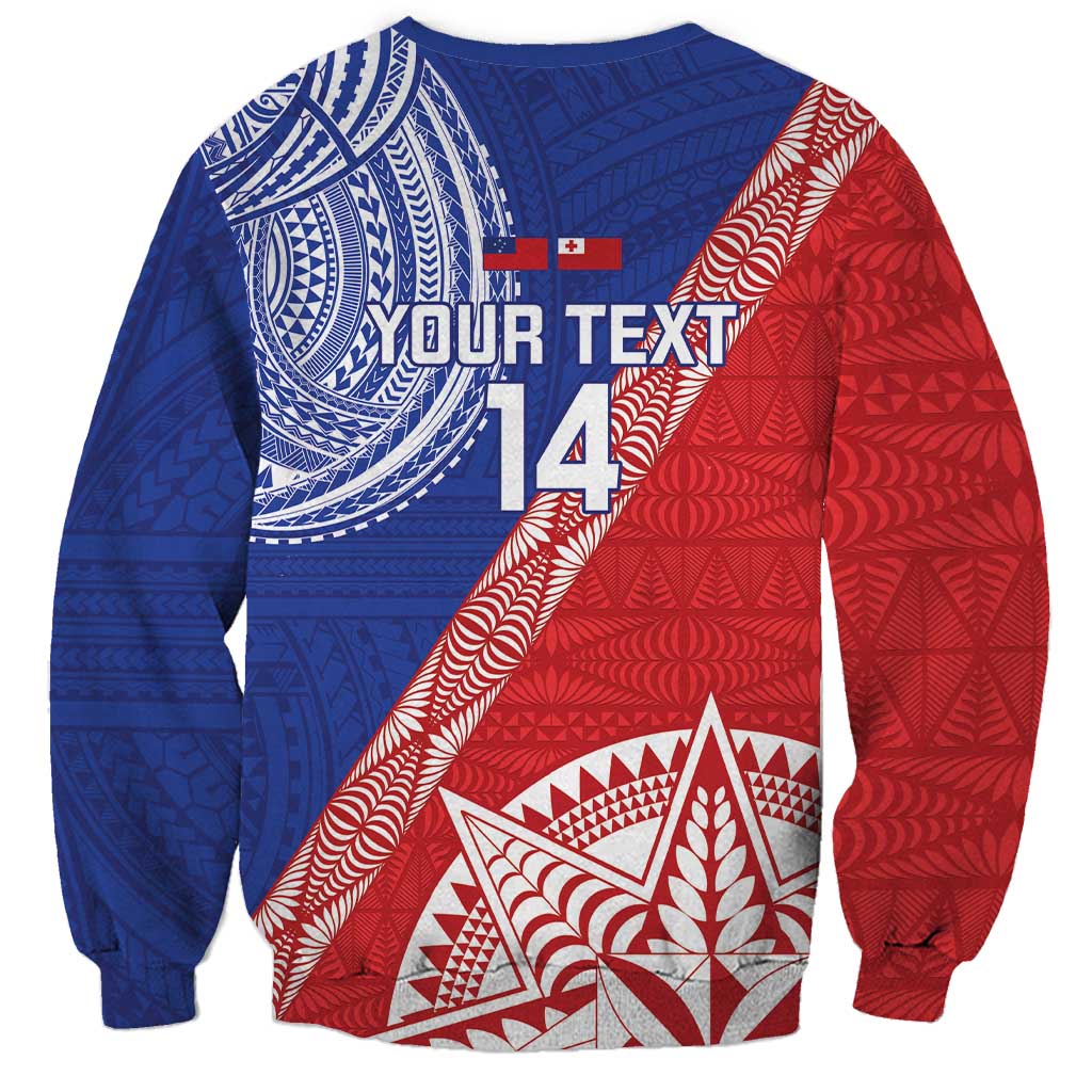 Tonga and Samoa Rugby Custom Sweatshirt Ikale Tahi Manu Samoa Together LT14 - Polynesian Pride