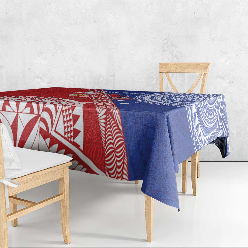 Tonga and Samoa Rugby Custom Tablecloth Ikale Tahi Manu Samoa Together LT14 - Polynesian Pride