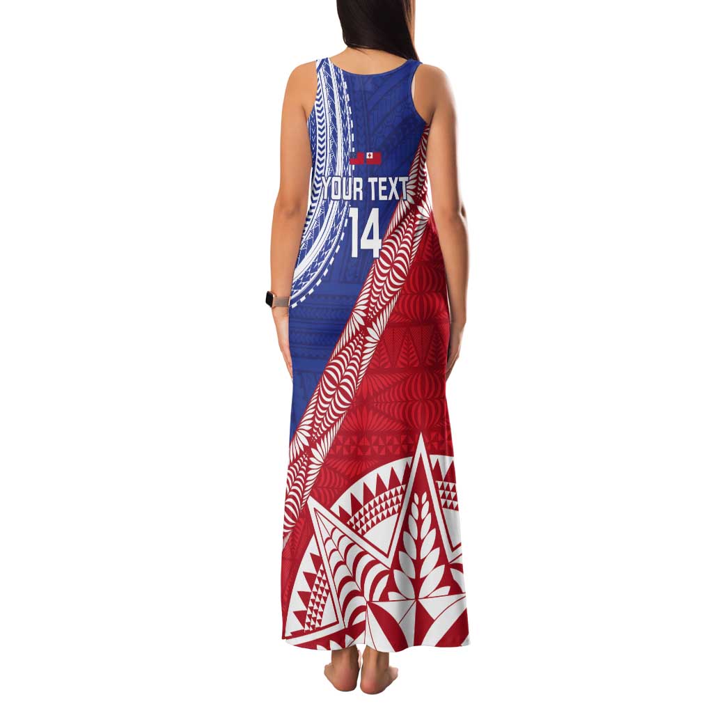 Tonga and Samoa Rugby Custom Tank Maxi Dress Ikale Tahi Manu Samoa Together - Polynesian Pride
