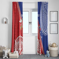 Tonga and Samoa Rugby Custom Window Curtain Ikale Tahi Manu Samoa Together - Polynesian Pride