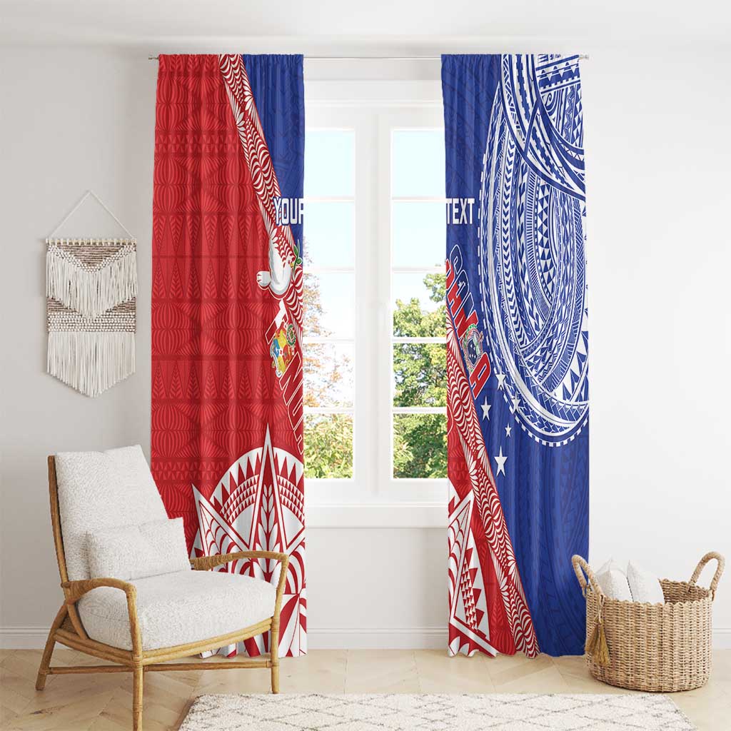 Tonga and Samoa Rugby Custom Window Curtain Ikale Tahi Manu Samoa Together - Polynesian Pride