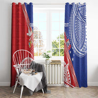 Tonga and Samoa Rugby Custom Window Curtain Ikale Tahi Manu Samoa Together - Polynesian Pride