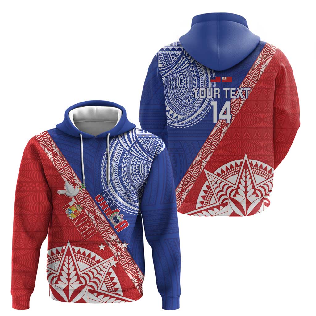 Tonga and Samoa Rugby Custom Zip Hoodie Ikale Tahi Manu Samoa Together - Polynesian Pride