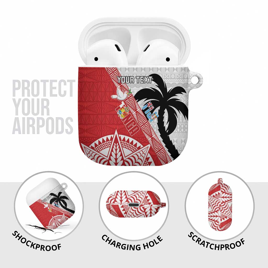 Fiji and Tonga Rugby Custom AirPods Case Flying Fijians Ikale Tahi Together Pacific - Polynesian Pride
