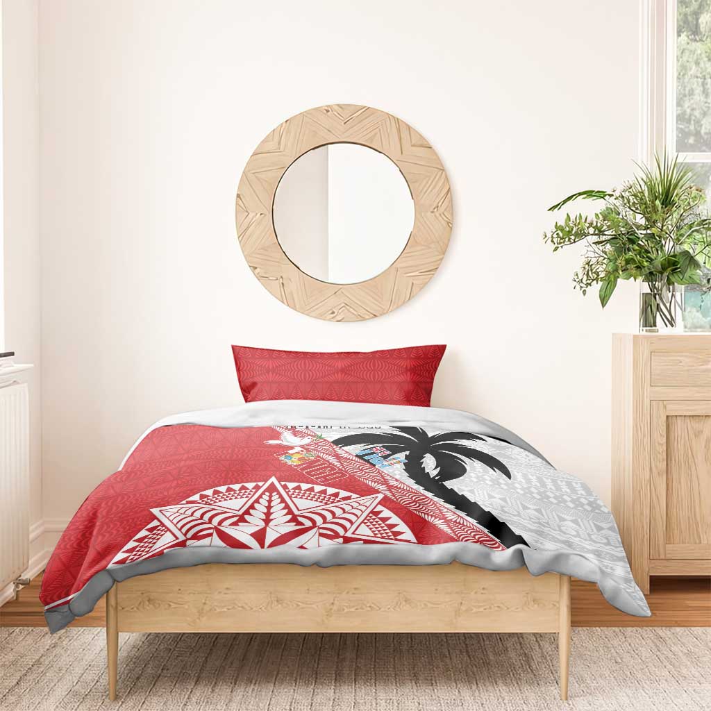 Fiji and Tonga Rugby Custom Bedding Set Flying Fijians Ikale Tahi Together Pacific - Polynesian Pride