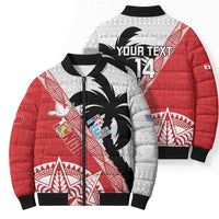 Fiji and Tonga Rugby Custom Bomber Puffer Jacket Flying Fijians Ikale Tahi Together Pacific - Polynesian Pride