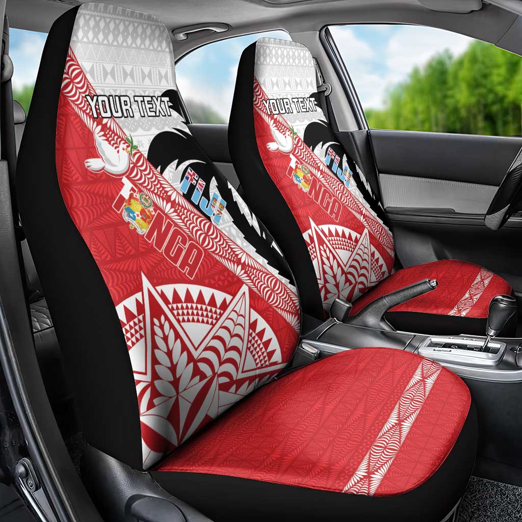 Fiji and Tonga Rugby Custom Car Seat Cover Flying Fijians Ikale Tahi Together Pacific - Polynesian Pride